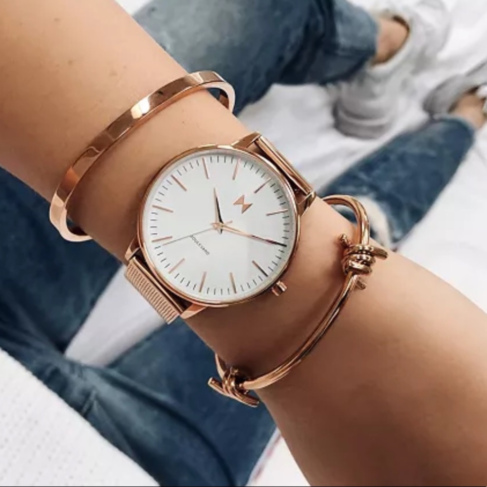 Women's Boulevard Malibu Rose Gold-Tone Stainless Steel Mesh Bracelet Watch 38mm